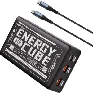 MOVE SPEED Laptop Portable Charger 65W 20000mAh, Power Bank Fast Charging USB C 4 Port PD3.0 Battery Pack for MacBook Dell iPhone Samsung iPad, etc