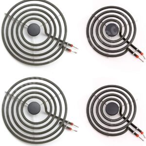 DPD 4 Pack MP22YA Electric Range Burner Element Set, 2 x 6" MP15YA and 2 x 8" MP21YA, Electric stove burners Compatible with Hardwick, Kenmore, Maytag, Norge, and Whirlpool Electric Range Stoves