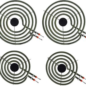 Upgraded MP22YA 4 Pack Electric Range Burner Element Unit Set, 2 x MP15YA 6" and 2 x MP21YA 8" Stove Burners Replacement for Kenmore, Hardwick, Maytag, Norge Whirlpool Electric Range Stove