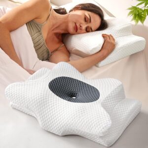 Dream without Pain Cervical Neck Pillow for Sleeping, Ergonomic Contour Side Sleeper Pillows for Adults, Cooling Orthopedic Pillow for Neck Relief Support, Memory Foam Pillows Back Stomach Sleepers