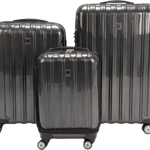 DELSEY Paris Helium Aero Hardside Expandable Luggage with Spinner Wheels, Brushed Charcoal, 3-Piece Set (19/25/29)