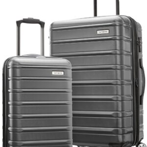 Samsonite Omni 2 Hardside Expandable Luggage with Spinner Wheels, Solid Charcoal, 2-Piece Set (Carry-on/Medium)