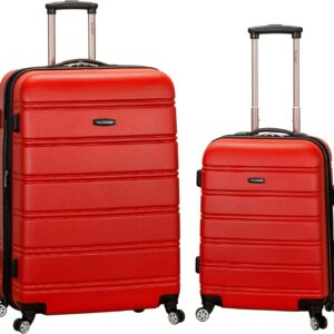Rockland Melbourne Hardside Expandable Spinner Wheel Luggage, RED, 2 Piece (20"/28")